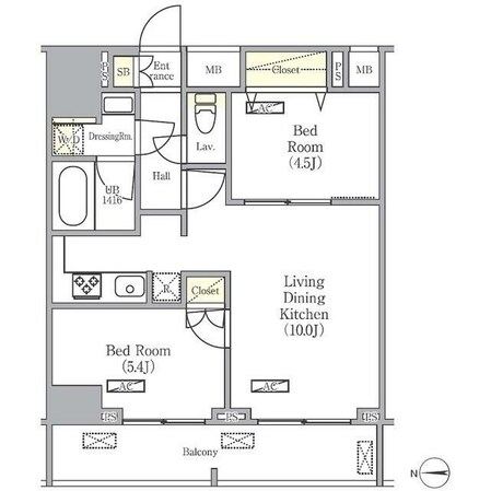GRACIA PLACE HIKIFUNEの物件間取画像